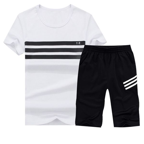 

summer men's short sleeve t-shirt sports suit korean handsome one suit 2020 new men's wear