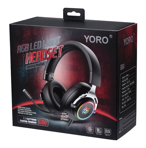

yoro new light control g60 - головная игровая приставка-мехатронная гарнитура 7.1-канальная rgb