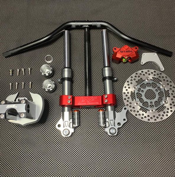 

handlebar kit for jog50 jog90 3kj dio50 tuning with brake disk 220mm rudder support front fork steering stem triple tree racing