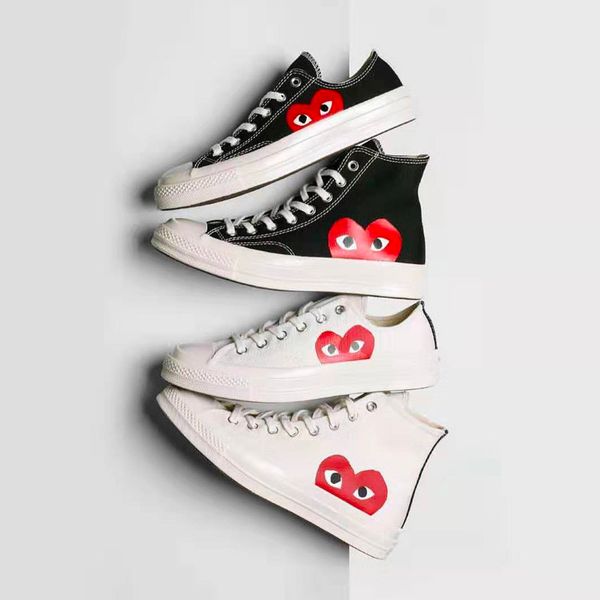 

1970s big eyes play chuck 70 heart 70s hi canvas skate shoes classic 1970 canvas shoes jointly name skateboard casual sneakers, Black