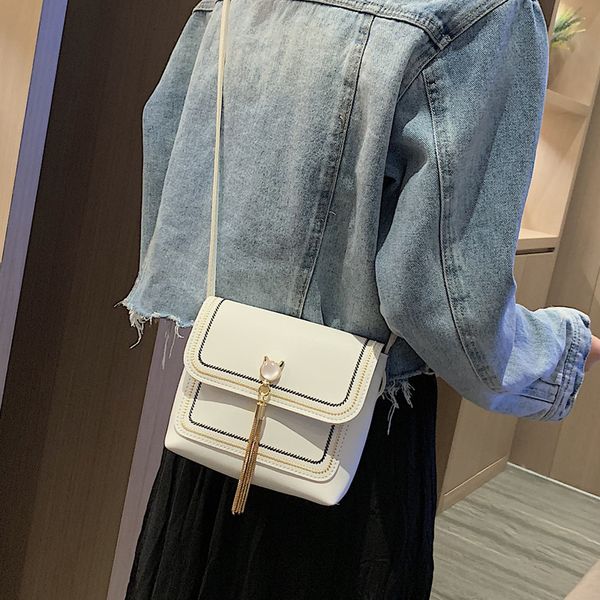 

women's shoulder bag diagonal straddle bag small 2020 new fashion ins versatile small square cute fringe