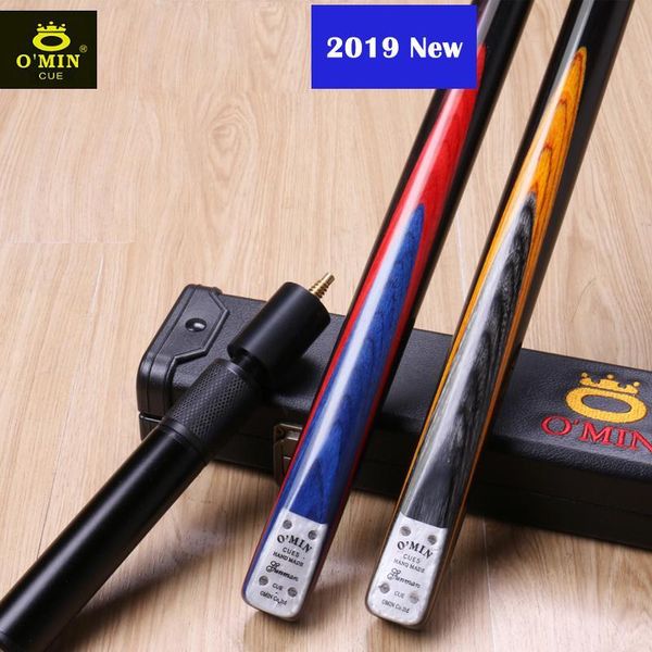 

2019 o'min new gunman 3 4 piece snooker stick with snooker case kit with extension hand-made professional billiard 9.8 mm tip