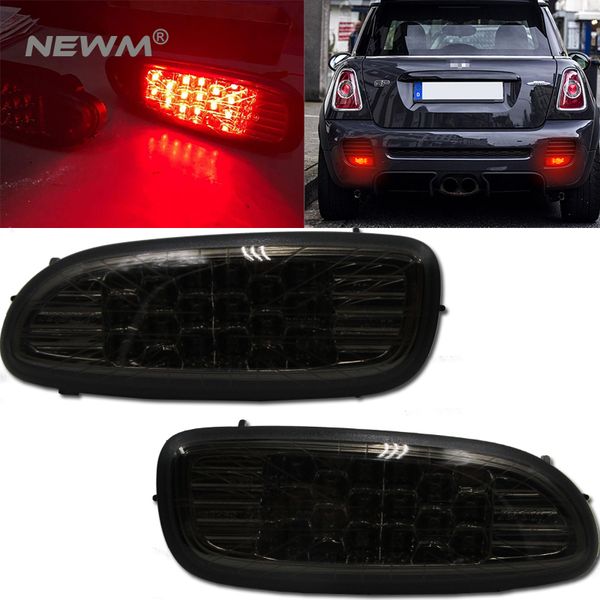

2pcs for 06-09 mini cooper s r56 r57 black jack smoke led rear bumper fog lights