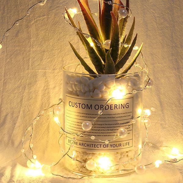 

led battery copper wire bead lamp string room decoration wedding christmas day light 8.13