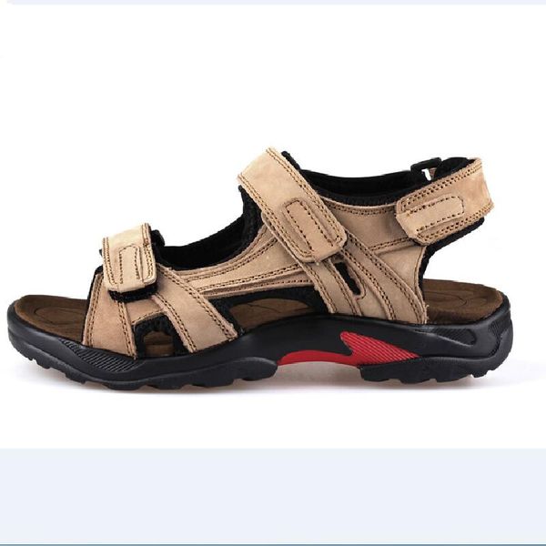 

eur38-48 men's sandals leather open toe sandals summer leather men outdoor sports shoes casual shoes men, Black