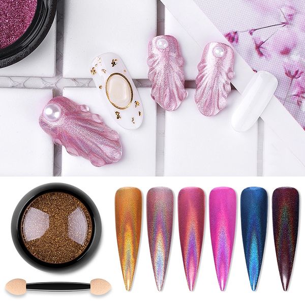 

nail mirror glitter powder metallic color uv gel polishing powder long lasting shiny nail art decorations, Silver;gold