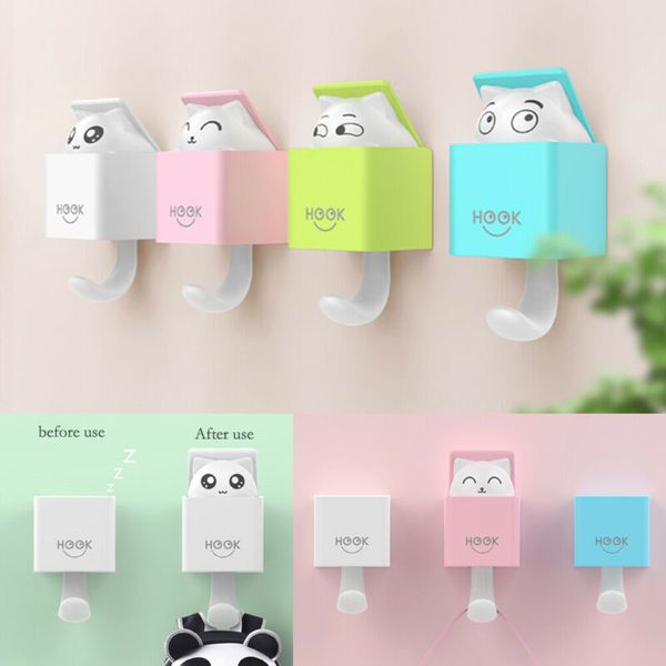

2019 innovative cat hook storage rack hanger living room bathroom wall sticky hook decor