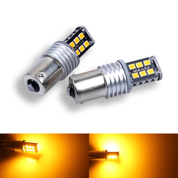 

6pcs bau15s py21w ba15s 1156 s25 led 2835 15smd car turn signal drl lights brake lamp auto reverse lamp bulb amber canbus dc12v