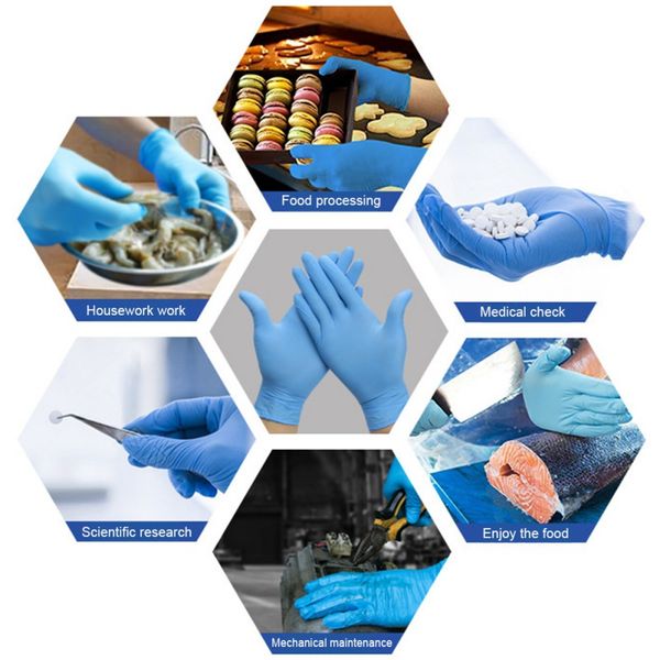 

household 50pcs disposable medical grade exam nitrile glove for examination fda food disposable working gloves