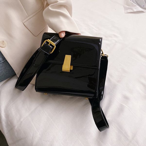

fashion black patent pu leather crossbody bags for women square messenger bags female mini fashion travel shoulder