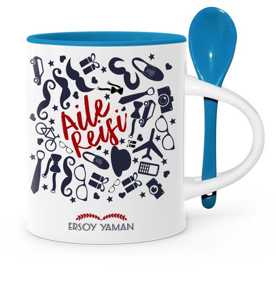 

father's day custom householder blue spoon mug cup-1