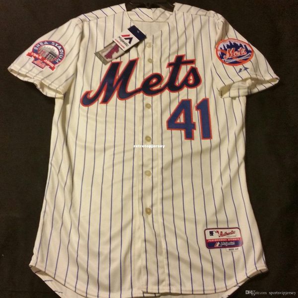 

majestic new york 41# tom seaver cool base shea patch jersey mens stitched wholesale big and tall size xs-6xl baseball jerseys, Black;blue