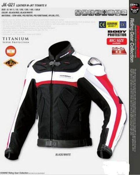 

new for komine jk021 titanium alloy genuine leather clothes auto rally clothing motorcycle jacket ride bv