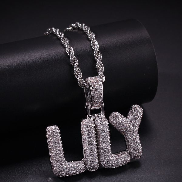 

a-z custom small letters necklaces charm pendant for men women gold silver color cubic zirconia hip hop jewelry wholesale