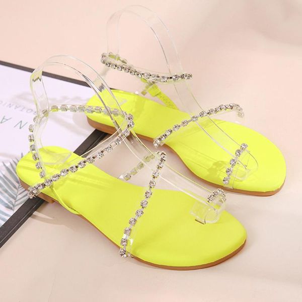 

sagace women open toe shoes buckle flat bottom summer casual beach crystal sandals women sandalias de las mujeres, Black