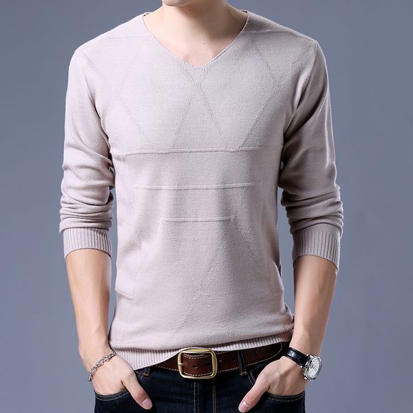 

casual v neck sweater men 2018 autumn new pullover slim fit thin mens sweaters male plus size -3xl, White;black