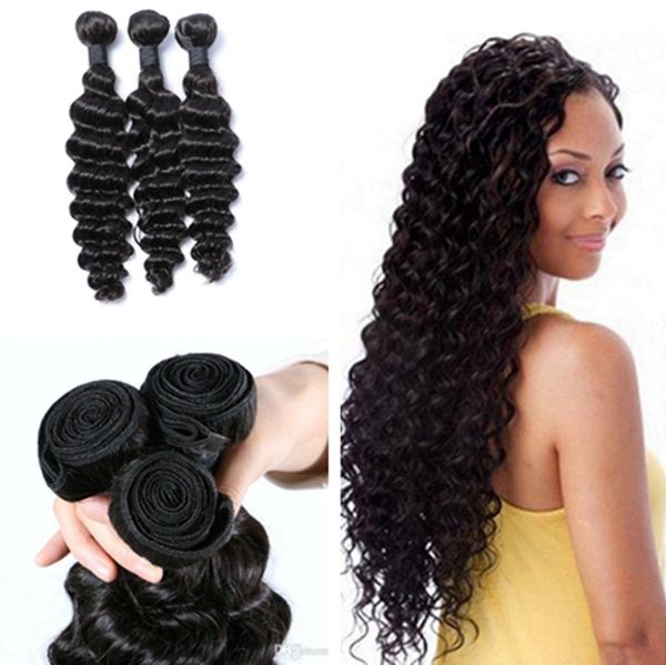 2019 8a Brazilian Deep Wave Human Hair Bundles Unprocessed
