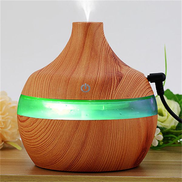 Beijamei 300ml usb madeira grão ar humidificadores coloridos lâmpada bola de água cair umidificador máquina de aromaterapia