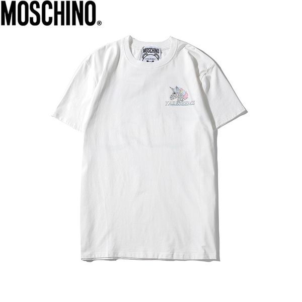 

summer embroidered round neck casual men's t-shirt short sleeve luxury print hip hop short sleeve 09, White