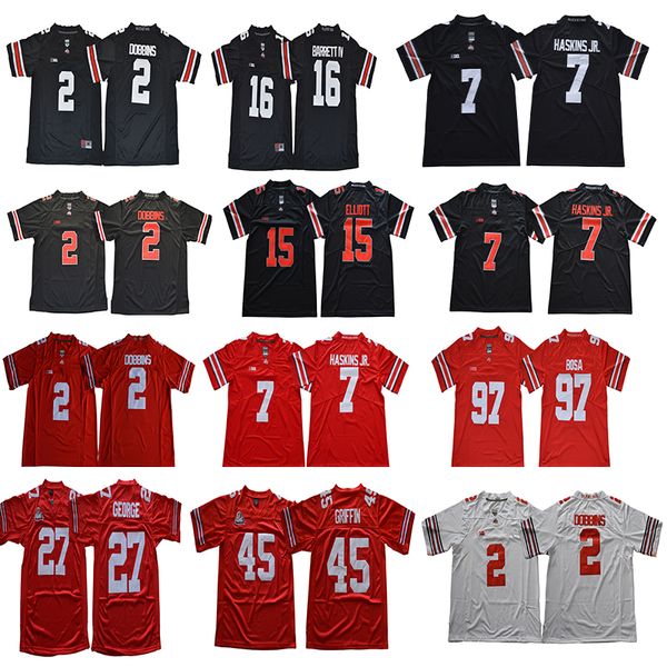 

ohio state buckeyes 2 jk dobbins 7 dwayne haskins jr. 15 ezekiel elliott 97 nick bosa 16 jt barrett iv college football jerseys, Black