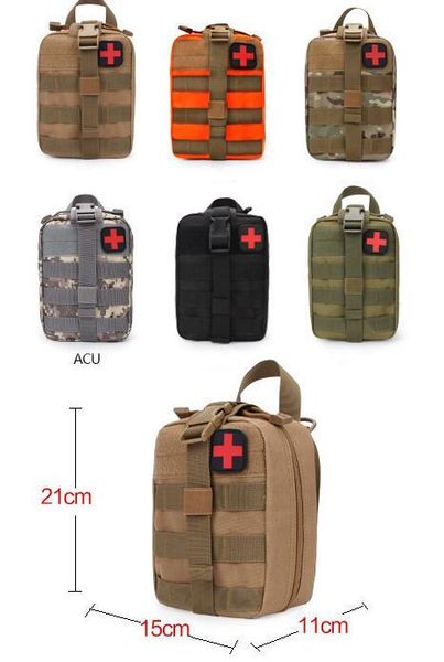 

Durable emergency kit bag tactical medical fir t aid kit military wai t pack outdoor camping travel tactical molle pouch