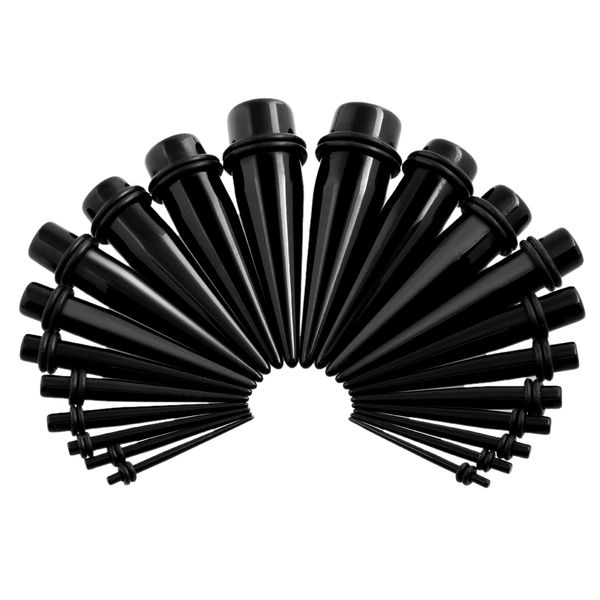 

2pcs / серия акриловая уха конус expander earleet растяжка пирсинг blackwhite уха ювелирные клиновые подключи туннели манометры пирсинг, Slivery;golden