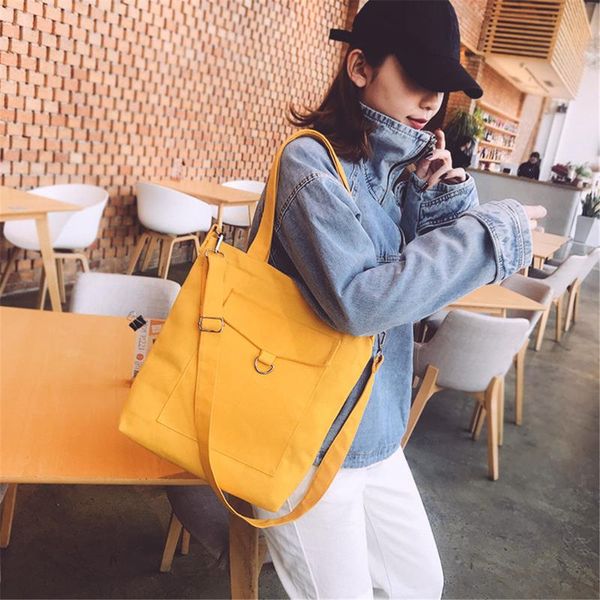 

casual large capacity women female handbag canvas crossbody shoulder bags for girls teenagers shopping bag tote