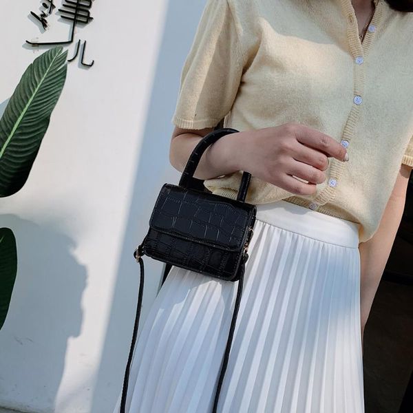 

lady stone pattern casual pure color flap tote messenger bags pure color flap women fashion leather mini shoulder handbags