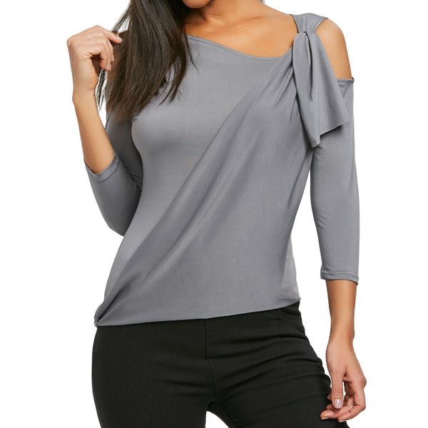 

for womens and blouses 2018 streetwear one shoulder three quarter sleeve tunic ladies harajuku tee shirt clothing, White