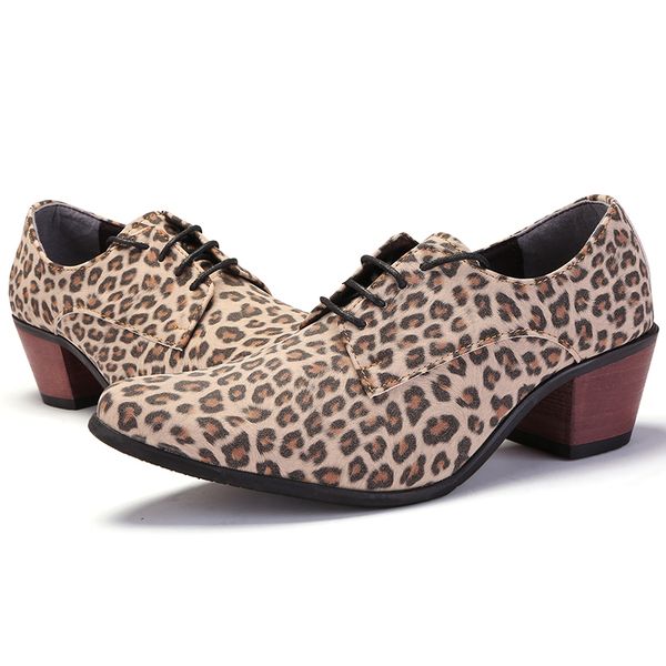 

yeinshaars pointed toe dress men shoes handmade leopard designer office wedding party dance male dress high-heeled leather shoes cs09, Black