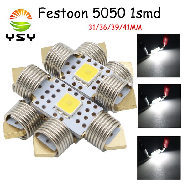 

ysy 50pcs festoon 31mm 36mm 39mm 41mm led bulb c5w c10w super bright smd auto interior doom lamp car styling light