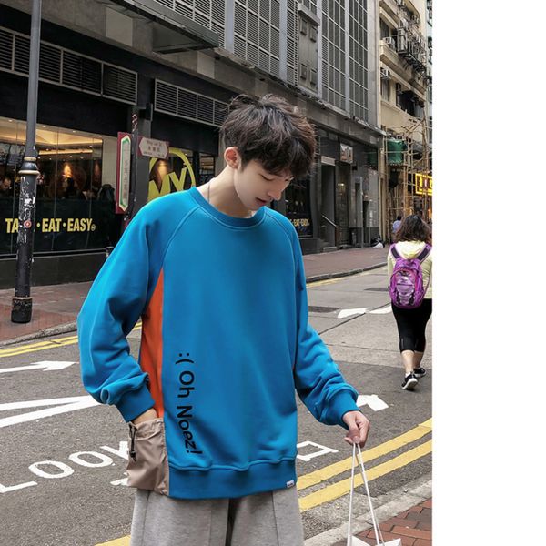 

2019 весна и осень новый горячий японский повседневная толстовка с длинными рукавами шить хлопок пуловер harajuku хип-хоп прямых продаж, Black