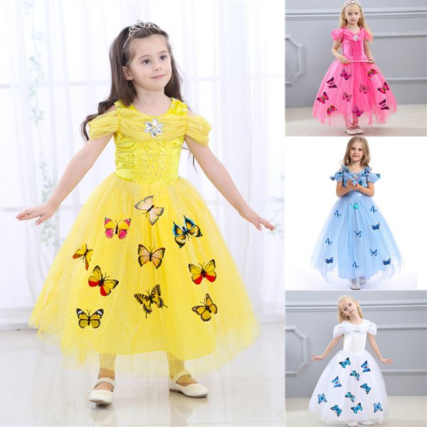 

4 colors halloween baby girl butterfly dress princess dress snowflake diamond butterfly girls dresses kids designer clothes girls dhl jy178, Red;yellow