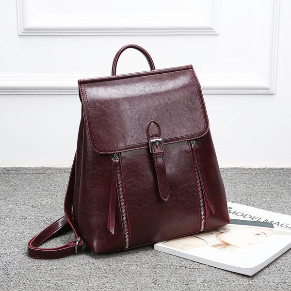 

double back women's multi-functional backpack solid color shoulder women's bag