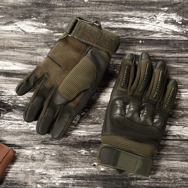 

full finger tactical army gloves military paintball shooting airsoft bicycle combat pu leather touch screen rubber hard knuckle, Blue;gray