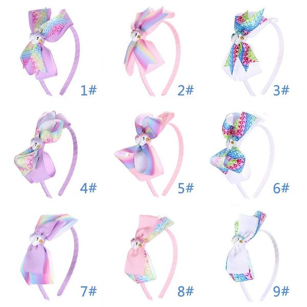 

headbands children unicorn headband rib with 4 inch bow kids headband holiday party headdress new designer tc181206