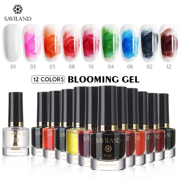 

saviland magic blooming gradient uv nail gel polish using alcohol ink natural smoke effect magic smudge bubble nail salon, Red;pink