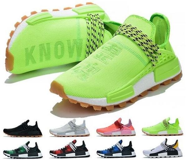 

nmd human race running shoes for men women pharrell williams hu runner yellow black white red grey mens trainer sport sneaker size 36-47