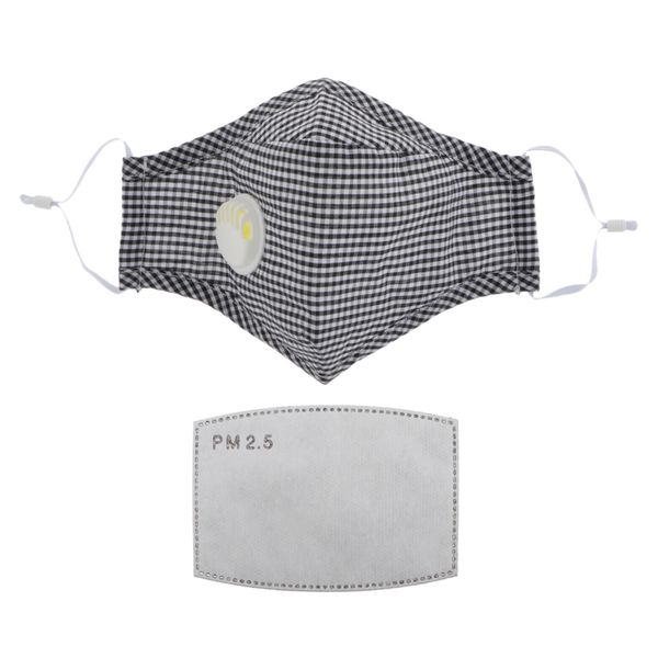 

anti dust mouth cover masks with breathing valve navy lattice