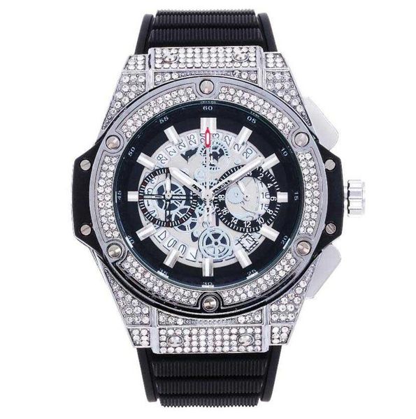 

2019 fa hion rubber trap quartz watche mechanical men de igner ix pin run econd all dial work inlaid drill wri twatch hipping