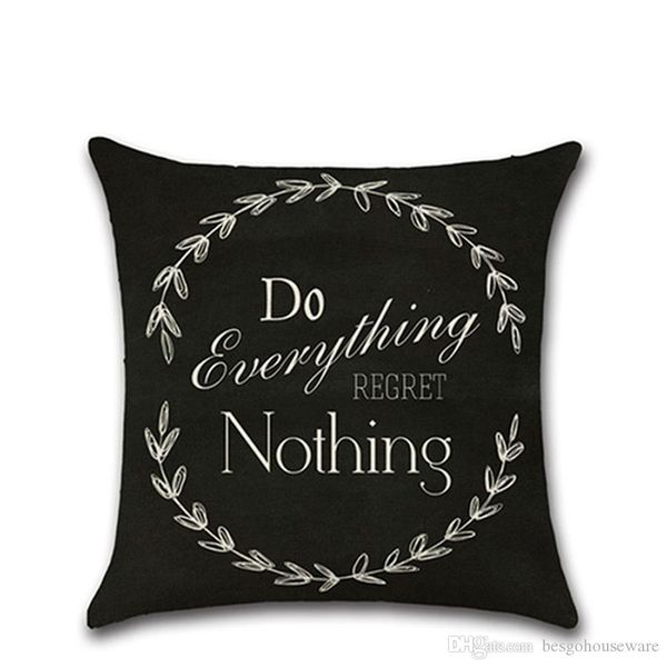 Sofa Bedroom Decorative Pillow Case English Letter Home Linen