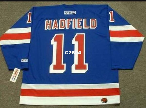 

real men real full embroidery # 11 vic hadfield new york rangers 1972 hockey jersey or custom any name or number jersey, Black;red