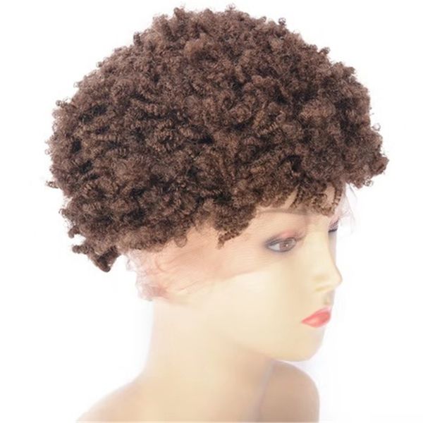Brazilian Kinky Curly Lace Front Wig 130 Density 27 Short Human