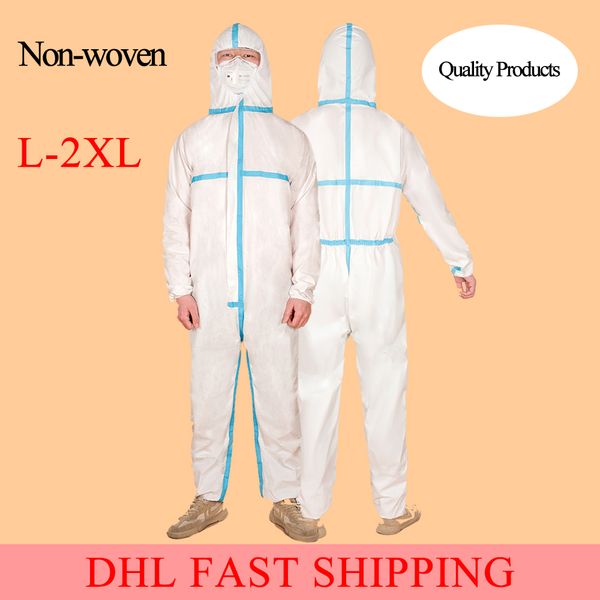 

dhl быстрая доставка защита одноразовая защитная изоляция пылезащитный комбинезон нетканый анти-туман анти-частицы изоляции костюм водонепро