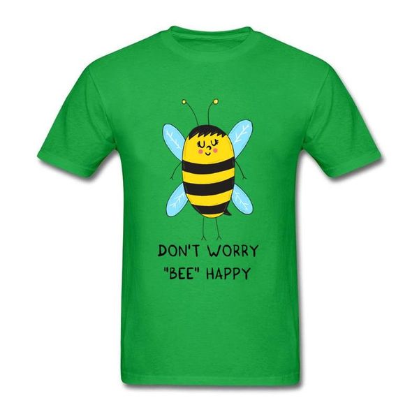 

дизайн не волнуйтесь bee happy shirt geek мужские футболки с коротким рукавом 100% хлопок o-образным вырезом футболка для мужчин, White;black