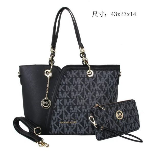 

2pcs/set fashion designers handbag travel bag messenger bag shoulder bag luxurys designers handbag large capacity handbag with wallet, Black