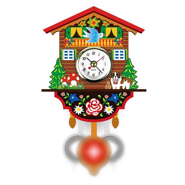

antique wooden cuckoo wall clock bird time bell swing alarm watch home art decor