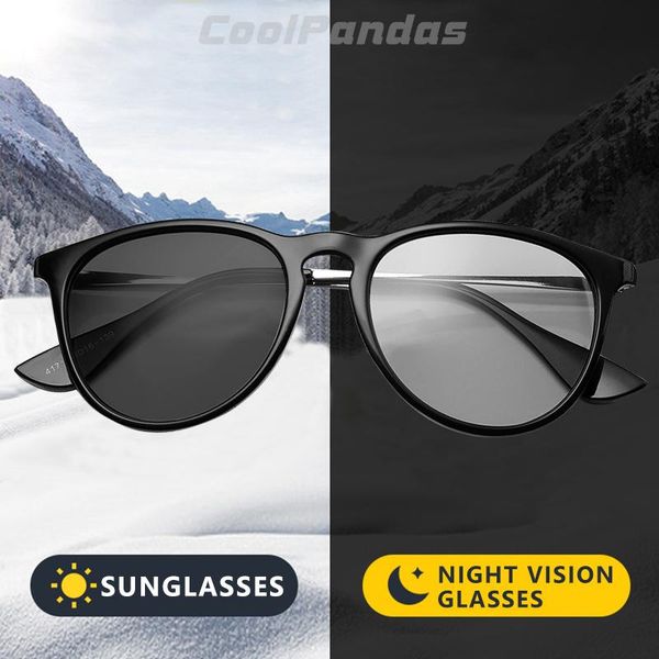 

2020 new pchromic sunglasses women men vintage round sun glasses polarized chameleon driving goggle anti-glare oculos de sol xelcd