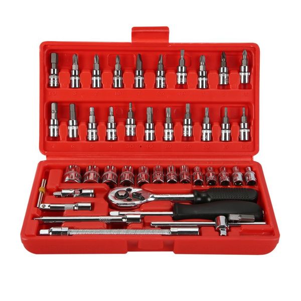 

46 in 1 wrench combination socket bit set ratchet tool torque wrenches kit car auto repair hand tools kits repairing set