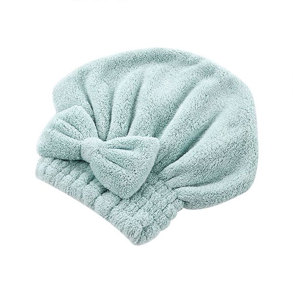 

solid shower caps wrapped towel microfiber bathroom hats bow quickly dry hair hat women girls lady dry hair bathing cap